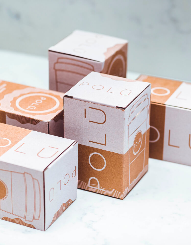 packaging by Polu - reusable cups in sustainable packaging